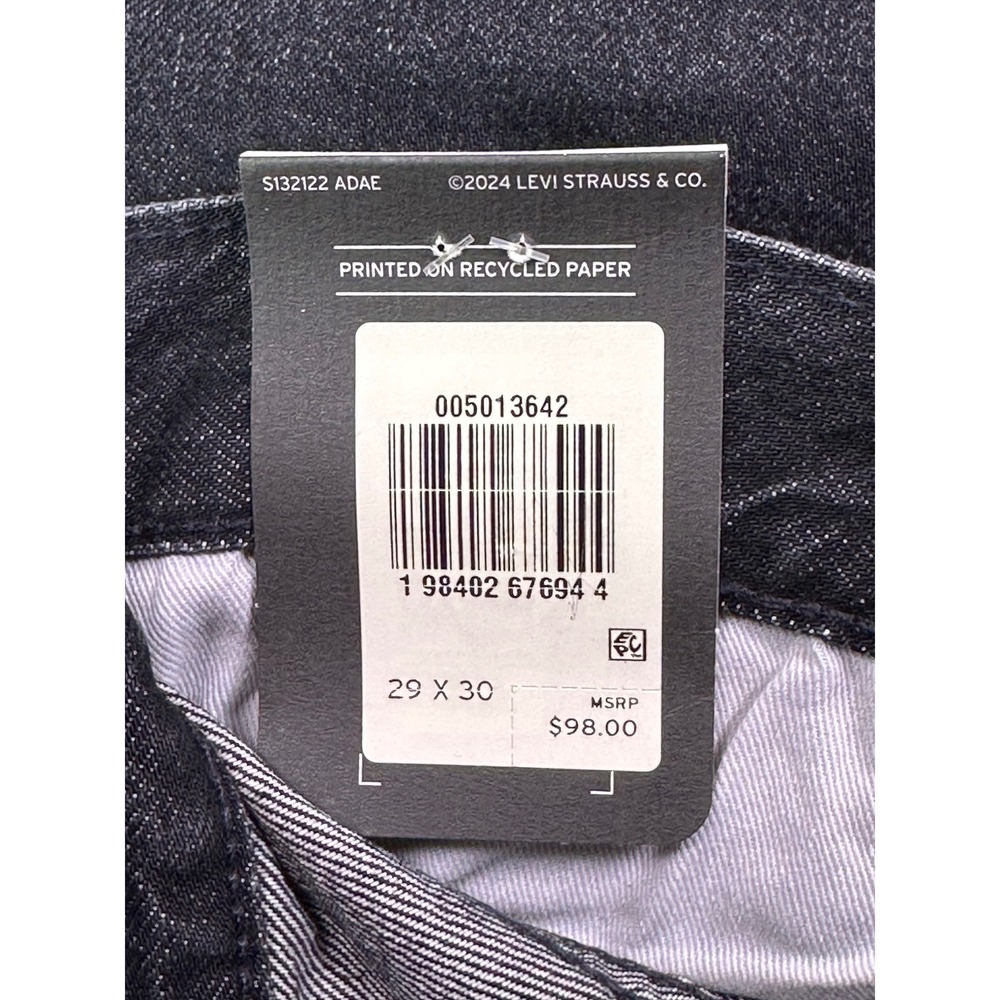 Levis 501 Original Mens 29x30 Black Lightweight Denim Straight Leg Jeans - Picture 3 of 8